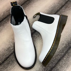 { Dr Martens } 2976 Romario White Leather Boots